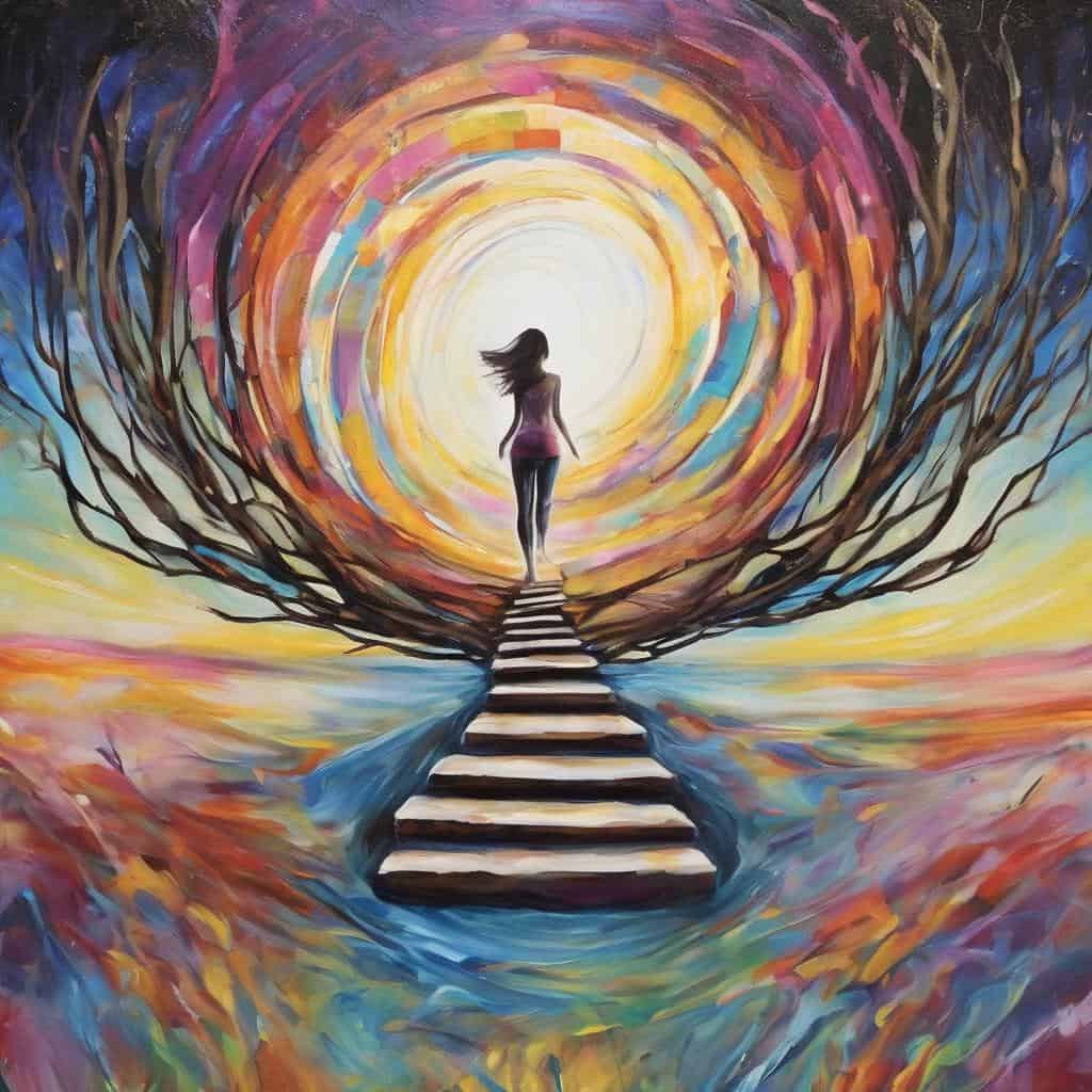 Πορεία προς την ελευθερία και τη γνώση σε φεγγάρια και φωτεινές ατμόσφαιρες.